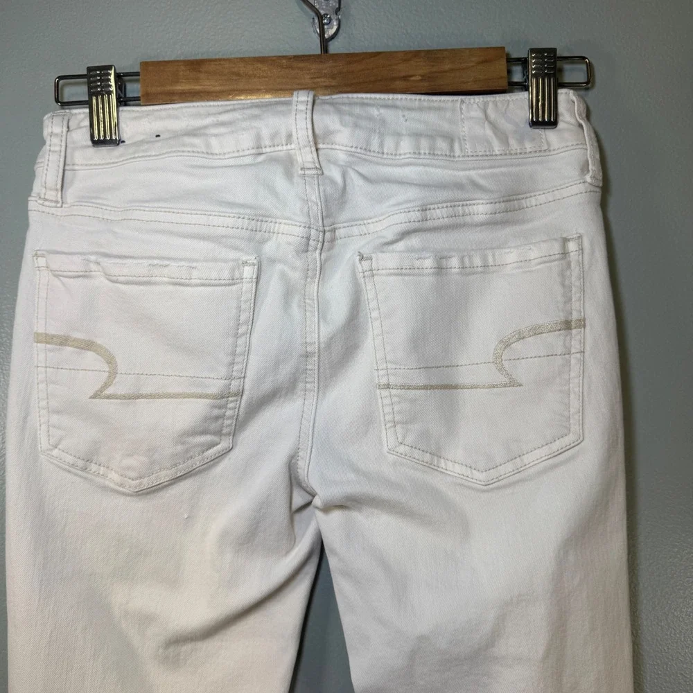 American Eagle Super Stretch White Distressed Skinny Jeggings Size 2‎ Regular